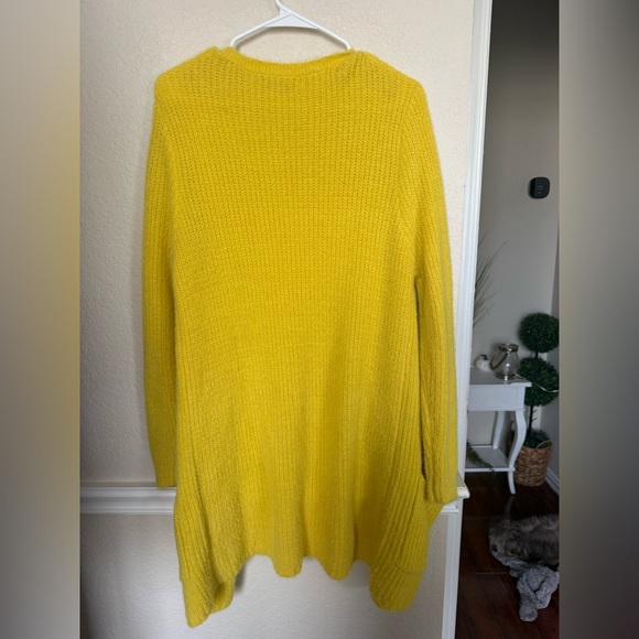 Cozy Open-Front Yellow Cardigan Sweater large Lane tree - Picture 10 of 11